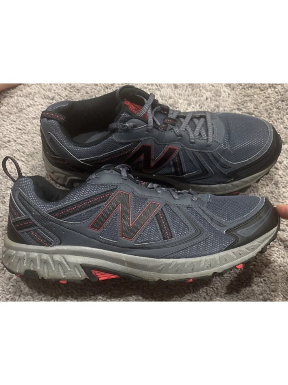New Balance 410 Trail Running Athletic Shoes Mens Size 13 4E Gray Red MT410CT5